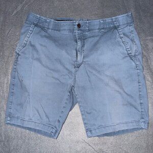 Iron Co. Iron Flex Shorts Mens Size 36 Blue Flat Front Chino Khakis Comfort